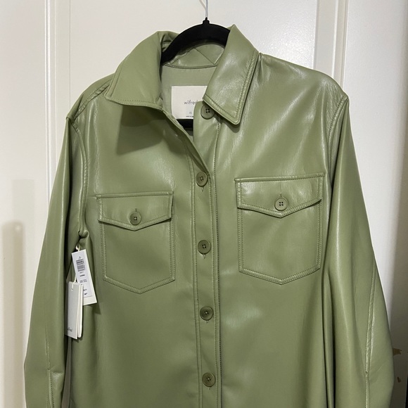 NWT Leather Ganna Jacket XS Sage Frost - Picture 2 of 5